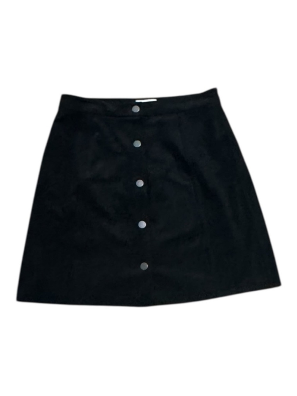 Aritzia Wilfred Black Suede Button-Front Mini Skirt